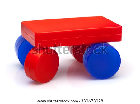 truck with blocks isolated