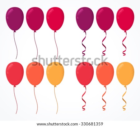 Retro colorful balloons set