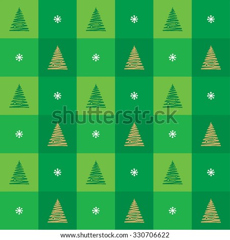 Vector Green Christmas pattern