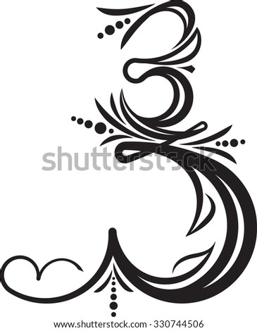 Ornamental floral corner. Vector illustration for your design or tattoo.