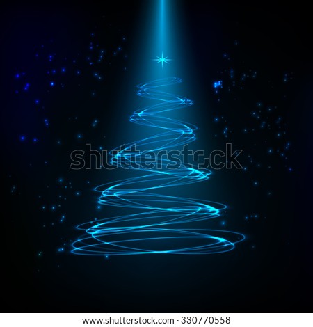 The Magic Christmas Tree vector illustration