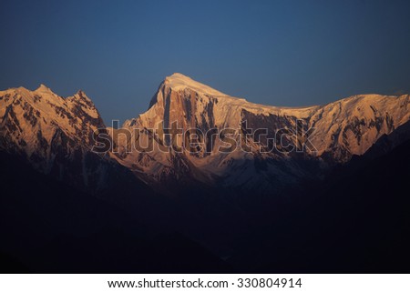 Spantik or Golden peak Karakoram mountain range of Pakistan.