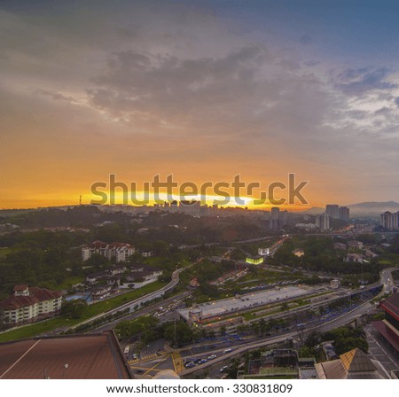 Sunset over Kuala Lumpur City, Busiest town in Malaysia