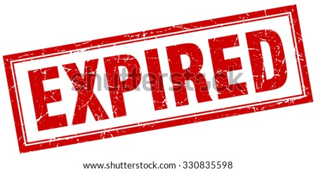 expired red square grunge stamp on white Royalty-Free Stock Photo #330835598
