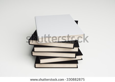 Stack of blank books on a white background 3D Render