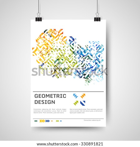 Abstract colorful poster design template with geometric elements