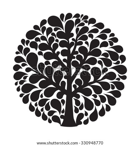 Tree logo template.  Beautiful tree card or background.  PERFECT FOR: Branding, Logos, Greeting Cards, Stationery Design, Invitations, T-shirts, Packaging Posters, Typographic Design.