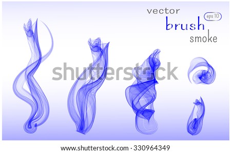 Vector isolated image of blue smoke. Vector brush.