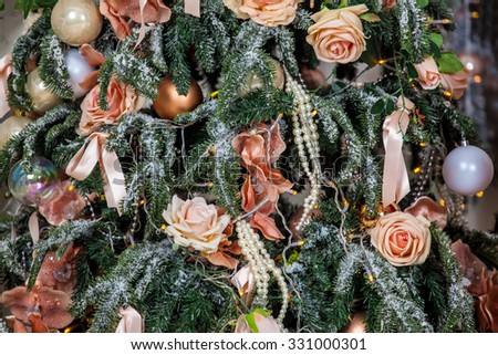 Christmas and New Year decorated background