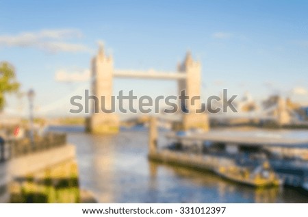 Background of the Tower Bridge, London, UK. Intentionally blurred post production.