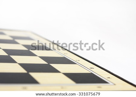 Empty chess board on the white background.