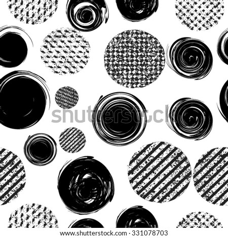 Vector Seamless Patterns Texture . Grunge Circle Shapes.