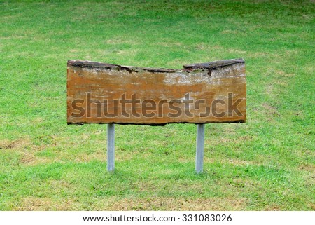 wooden sign in park or garden