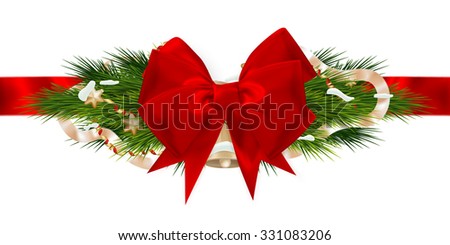Christmas ribbon decoration. EPS 10 vector file included