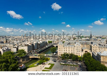 View on Paris form Notre Dame cathedral