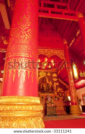 Buddha images in Buddhist church door