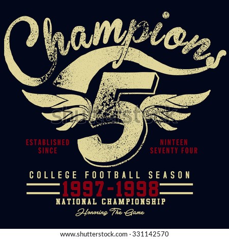 t-shirt graphics,champions college team graphics,vintage sport graphics for t-shirt