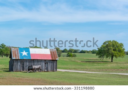 Texas Lone-star Barn Royalty-Free Stock Photo #331198880