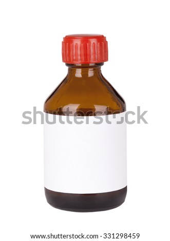 bottle of medicine. Isolated on white