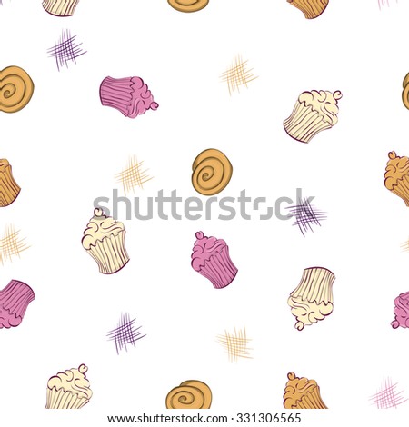Seamless vector pattern of desserts