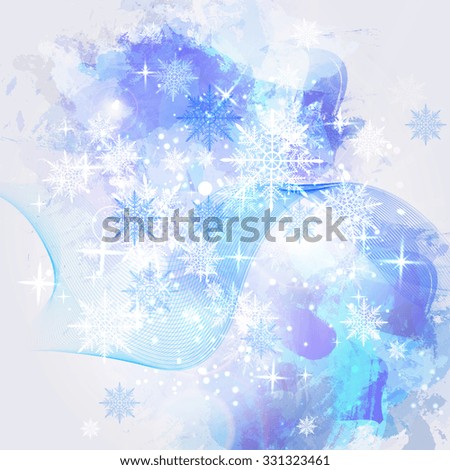 Abstract background with snowflakes new year.
