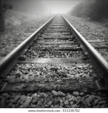 Railway tracks vanishing into the distance