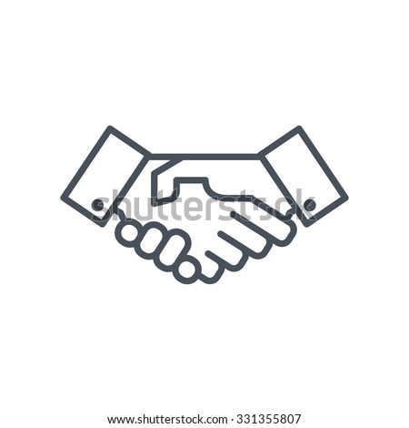 Hand shake icon suitable for info graphics, websites and print media. Colorful vector, flat icon, clip art.