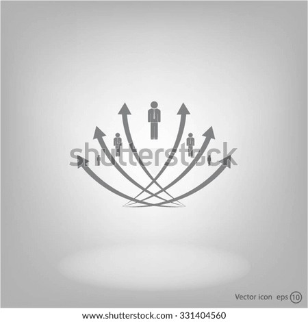 Vector illustration with the image of arrows and people
