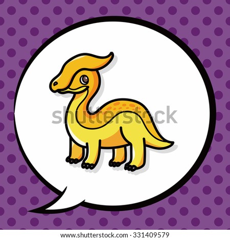 dinosaur doodle, speech bubble