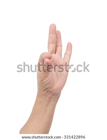 hand holding some like a blank on white background