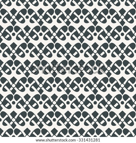Vector seamless pattern. Retro style texture. Geometric tiles in vintage floral style
