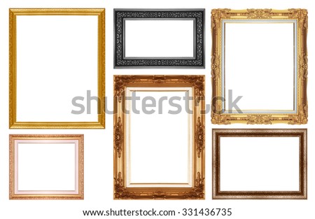 gold  picture  frame isolated on a white background.