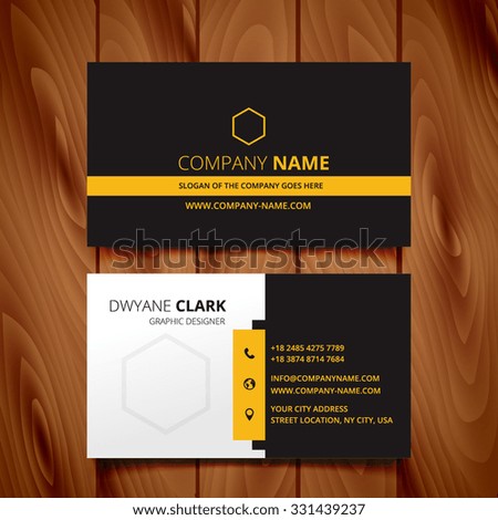 black dark business card modern design vector Royalty-Free Stock Photo #331439237