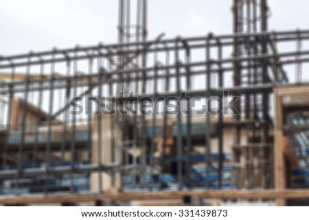 abstract blurred Building construction Site at Thailand