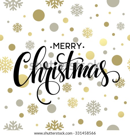 Merry Christmas background. Merry Christmas gold glittering lettering design. Christmas Vector illustration EPS 10 Royalty-Free Stock Photo #331458566