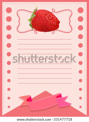 Paper design with strawberry illustration