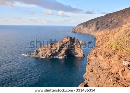 Photo Picture of a Sunset Sea Landscape in the Canary islands
