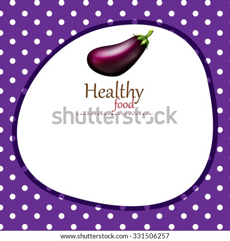 Border design with eggplant illustration