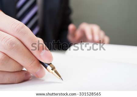 Businessman to have a pen