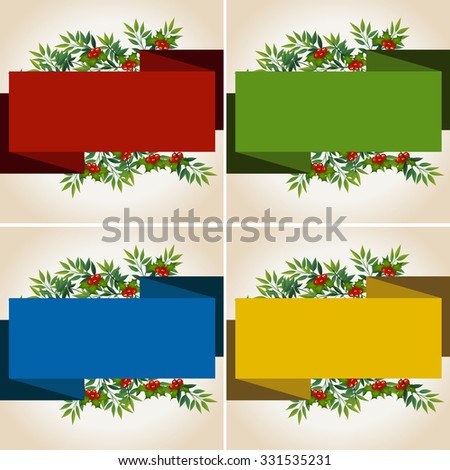 Banner template with mistletoes illustration