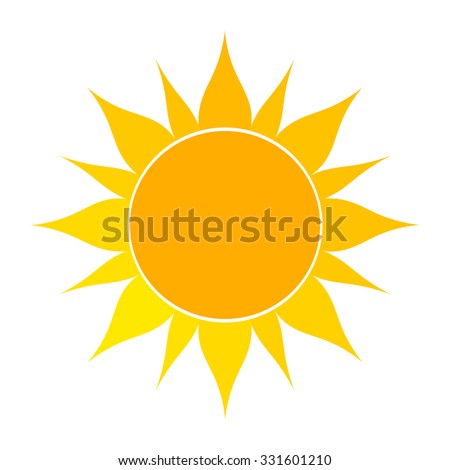 Flat sun icon. Vector illustration on white background