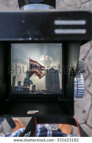 Photo of Thailand flag from mirror reflex twin lens camera