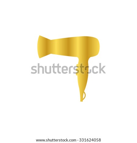 Hair dryer -  gold vector icon