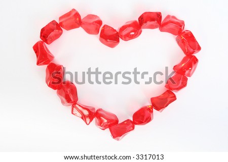 red ice stones heart frame holiday background