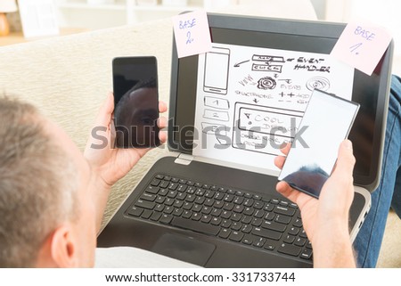 Designer working at new mobile applications