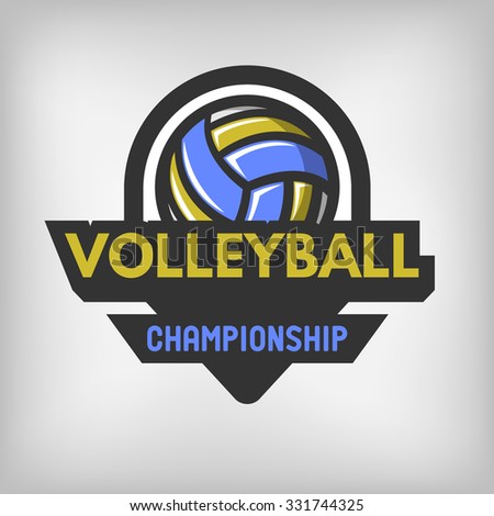 Volleyball sports logo, label, emblem.