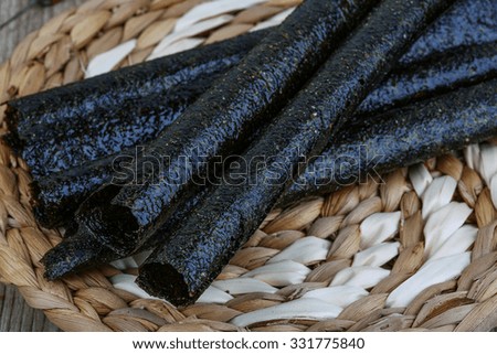 Japan traditional cuisime - Seaweed nori rolls snack chips