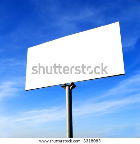 Blank billboard and blue sky