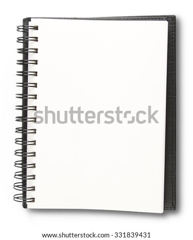 Blank pages in book on plain background