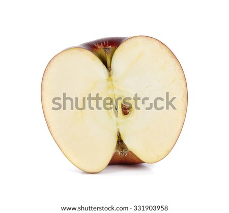 Apple slice on white background